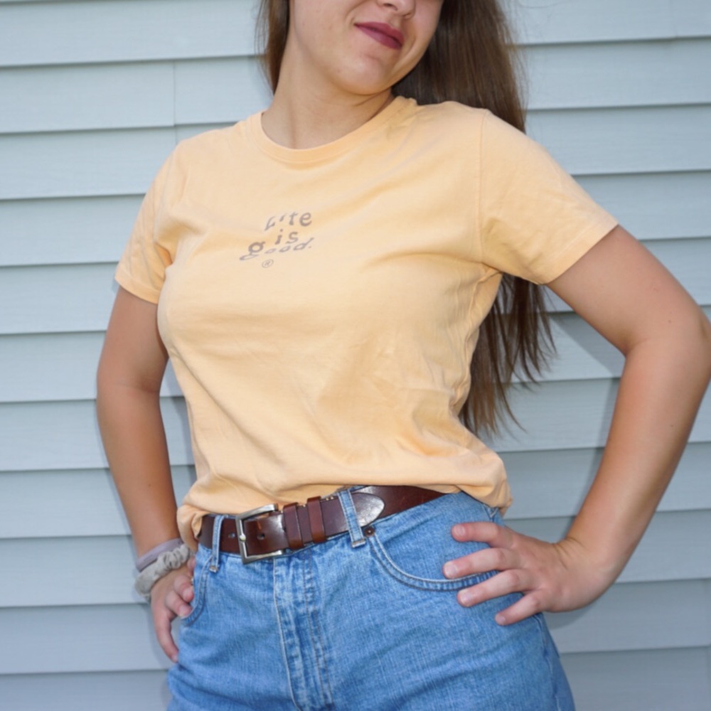 Orange Life is Good short sleeve tshirt